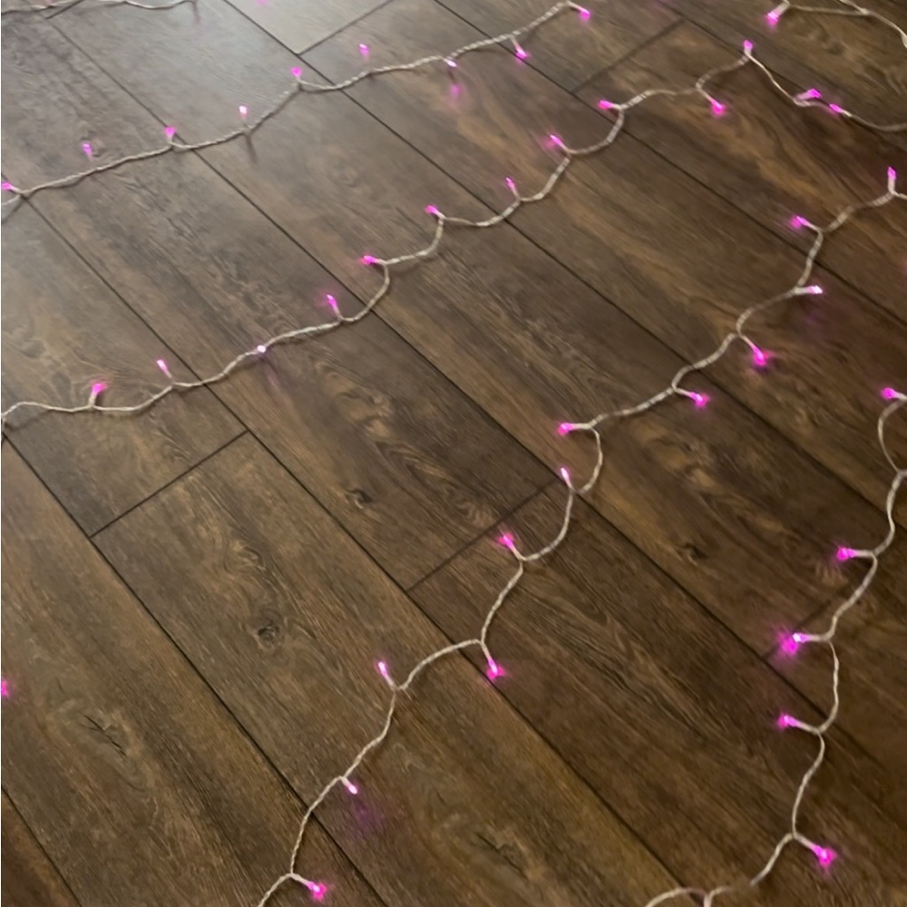 15 ft String of Pink LED Lights. Bedroom dorm room fun. Excellent condition